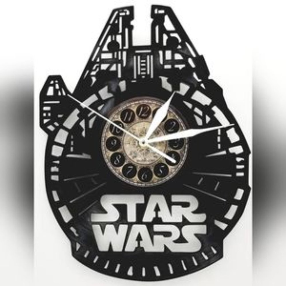 STAR WARS MILLENIUM FALCON vinyl record clock starwars